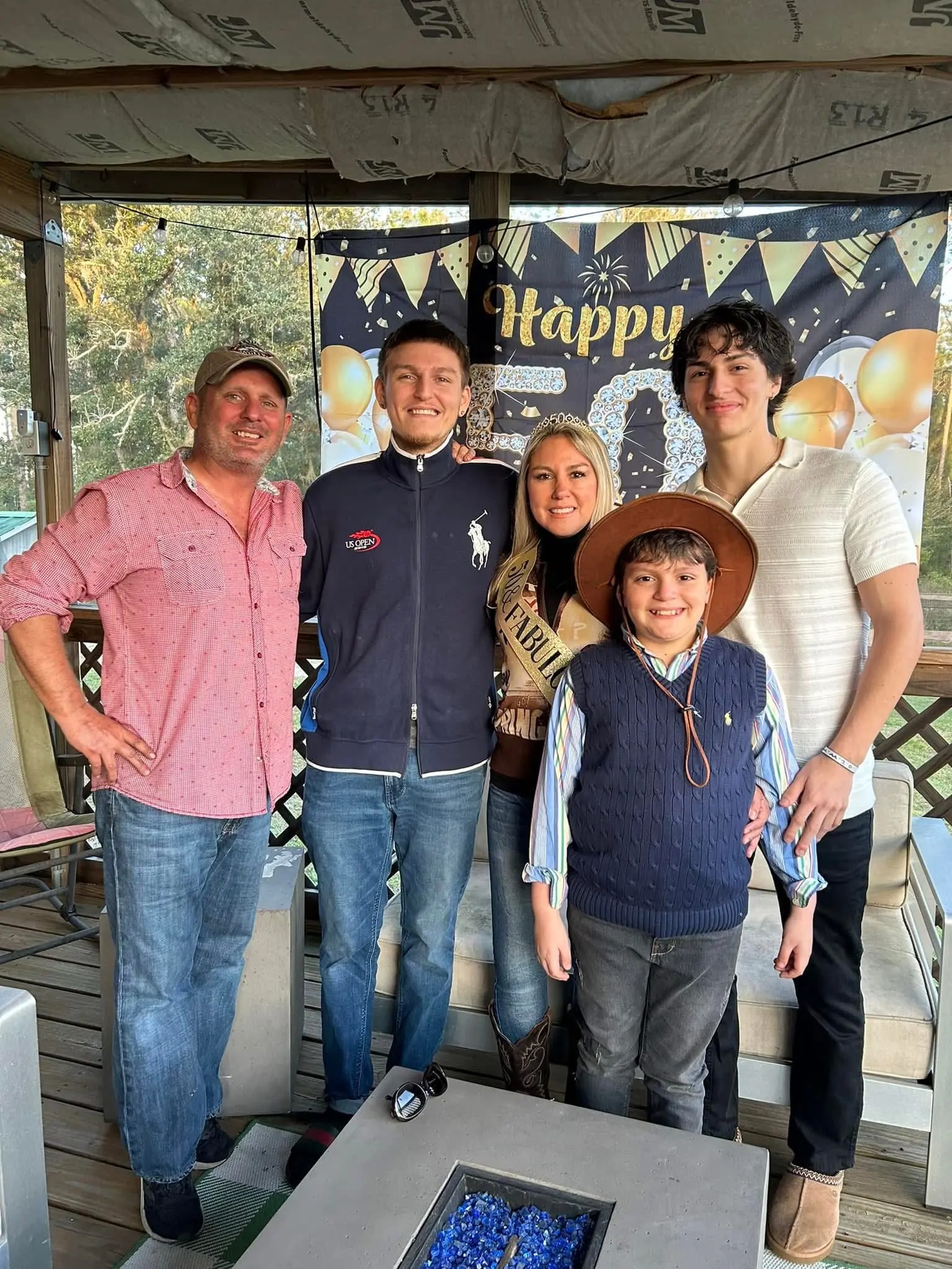The Lambruschini’s Ranch family gathered together on the ranch porch