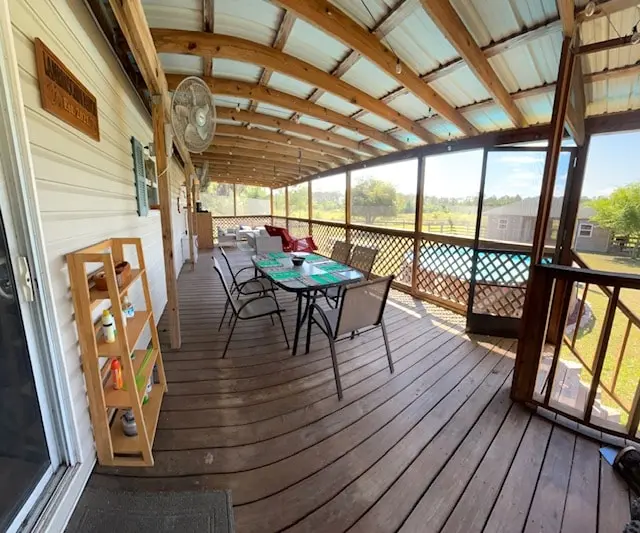 Outdoor deck at Lambruschini’s Ranch